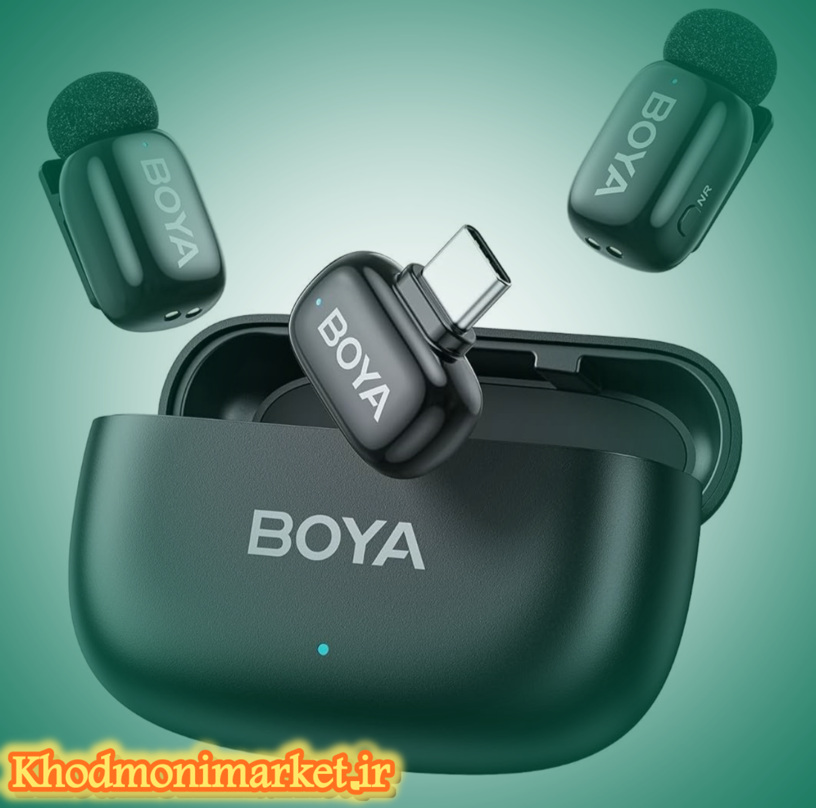 میکروفون بیسیم BOYA mini 2 دو نفره USB-C با حذف نویز AI و کیس شارژ